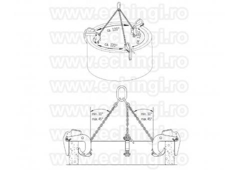 Cleste reglabil pentru ridicare camine beton model   BTG 50-180mm ?? \