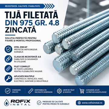 Tija Filetata DIN 975 Gr. 4.8 